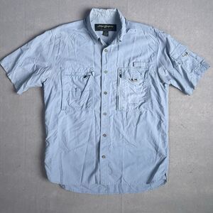 Shaw Grigsby Vented Outdoor Lightweight Fishing Shirt Men Medium Blue Short Slee